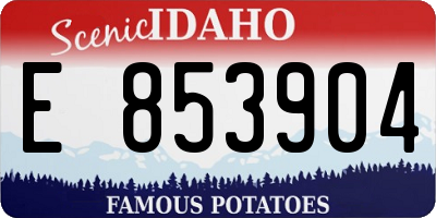 ID license plate E853904