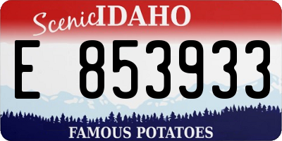 ID license plate E853933