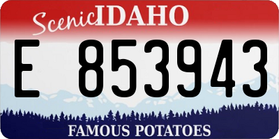 ID license plate E853943