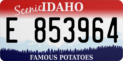 ID license plate E853964
