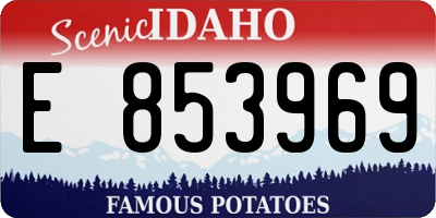 ID license plate E853969