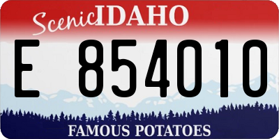 ID license plate E854010