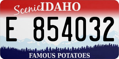 ID license plate E854032