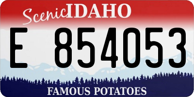 ID license plate E854053