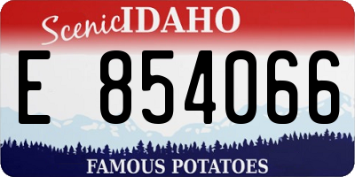 ID license plate E854066