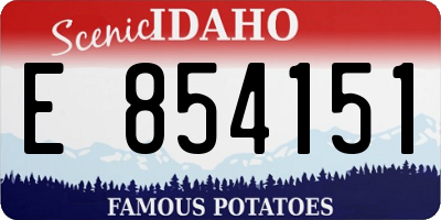 ID license plate E854151