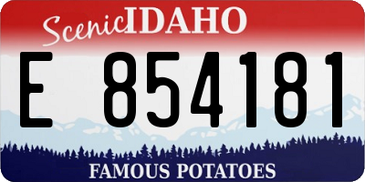 ID license plate E854181
