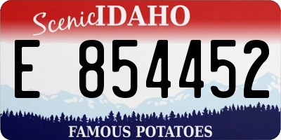 ID license plate E854452