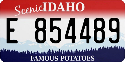 ID license plate E854489