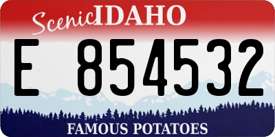 ID license plate E854532