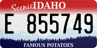 ID license plate E855749