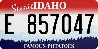 ID license plate E857047