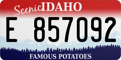 ID license plate E857092