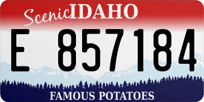 ID license plate E857184