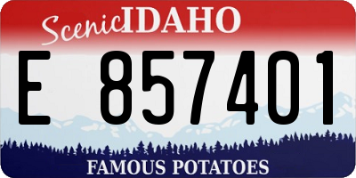 ID license plate E857401