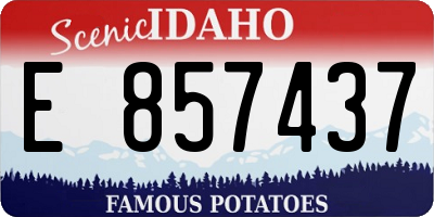 ID license plate E857437