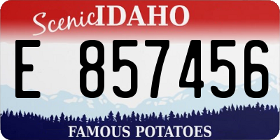 ID license plate E857456
