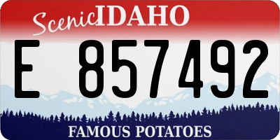 ID license plate E857492