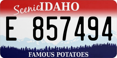 ID license plate E857494