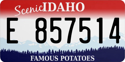 ID license plate E857514