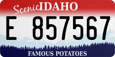 ID license plate E857567