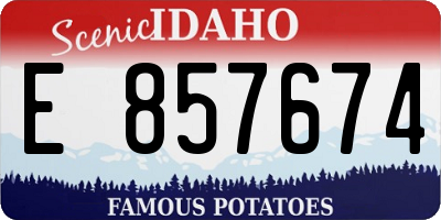 ID license plate E857674