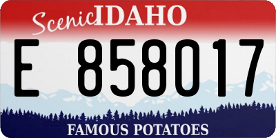 ID license plate E858017