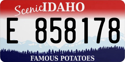 ID license plate E858178