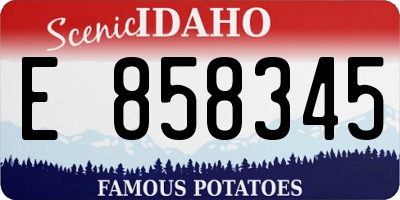 ID license plate E858345