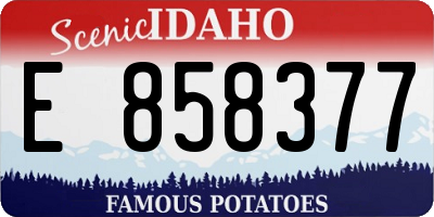 ID license plate E858377