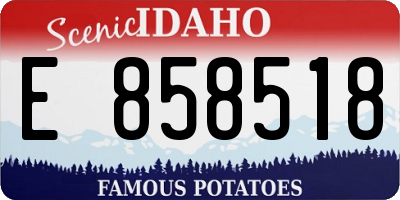 ID license plate E858518