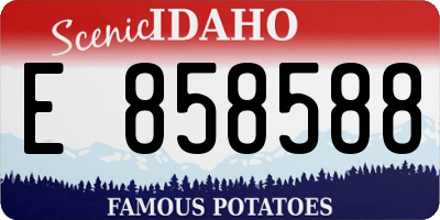 ID license plate E858588