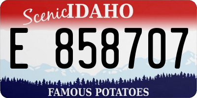 ID license plate E858707