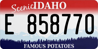 ID license plate E858770