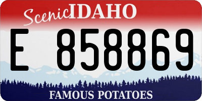 ID license plate E858869