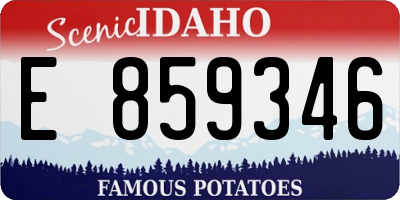 ID license plate E859346