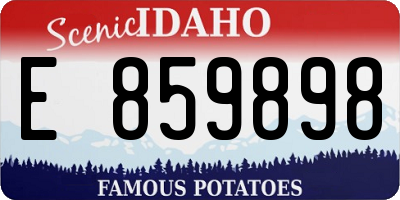 ID license plate E859898