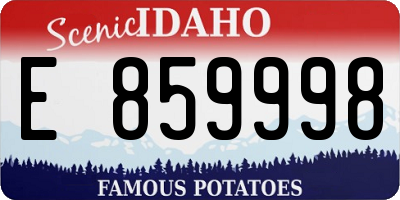 ID license plate E859998