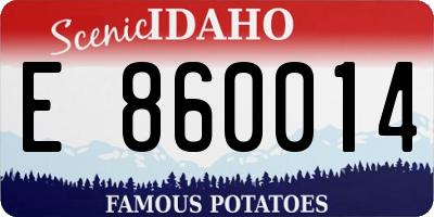 ID license plate E860014