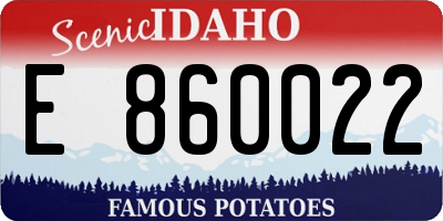 ID license plate E860022
