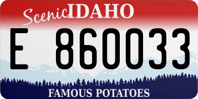 ID license plate E860033
