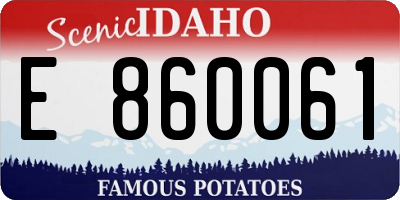 ID license plate E860061