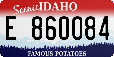 ID license plate E860084