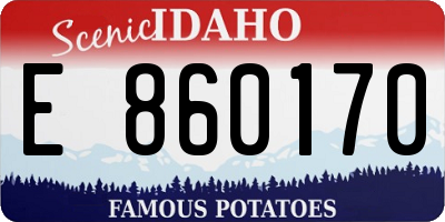 ID license plate E860170
