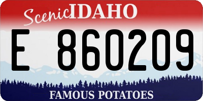 ID license plate E860209