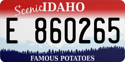 ID license plate E860265