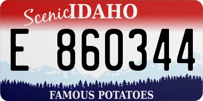 ID license plate E860344
