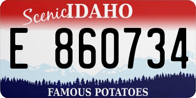 ID license plate E860734