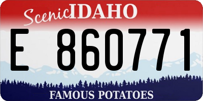 ID license plate E860771