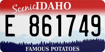ID license plate E861749